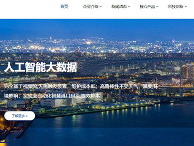 蓝色宽屏人工智能网站建设-案例